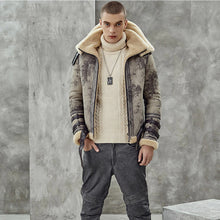 Load image into Gallery viewer, New Mens 2022 RAF Double Collar Waxed RAF Flying Sheepskin Shearling Jacket Coat
