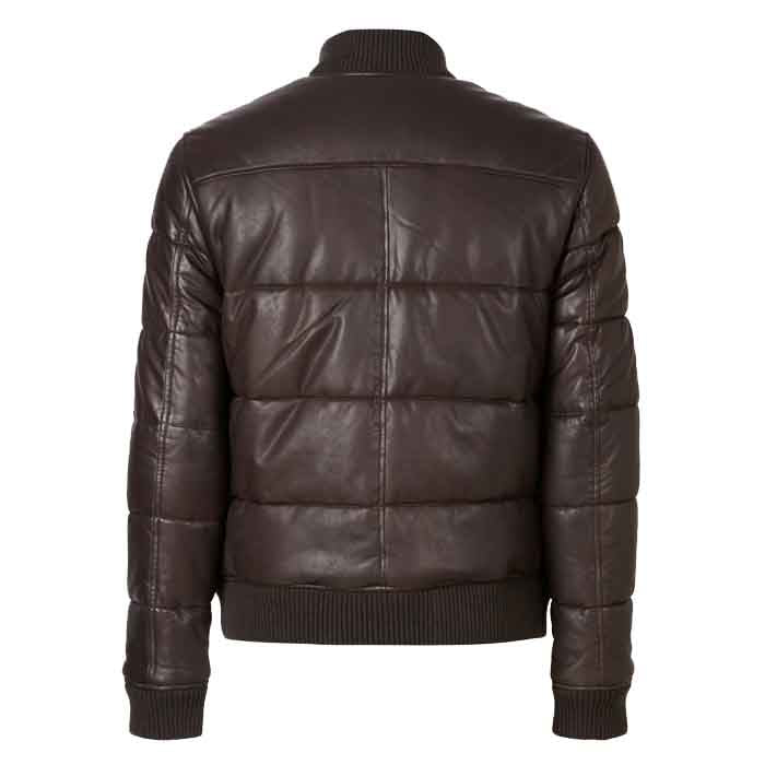 BOWEN LEATHER PUFFER BOMBER JACKET - Shearling leather
