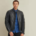 Men's Black Padded Leather Riding Jacket