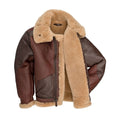 B-3 Bomber 1941 Pearl Harbor Brown Leather Jacket - Shearling leather