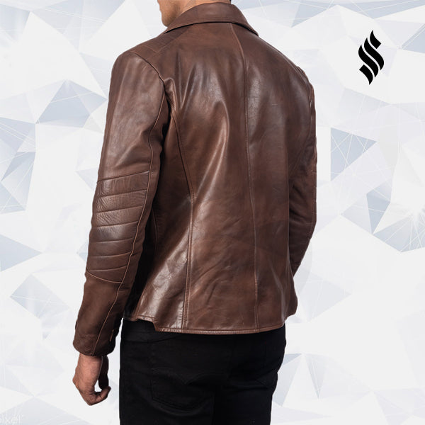 Brown Leather Biker Jacket | Biker Leather Jacket | Motorbike Jackets