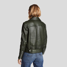 Load image into Gallery viewer, Raqeul Black Biker Leather Jacket - Shearling leather

