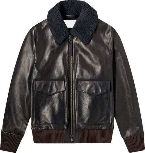 Real Quality Mens Leather Jacket With Fur - Shearling leather