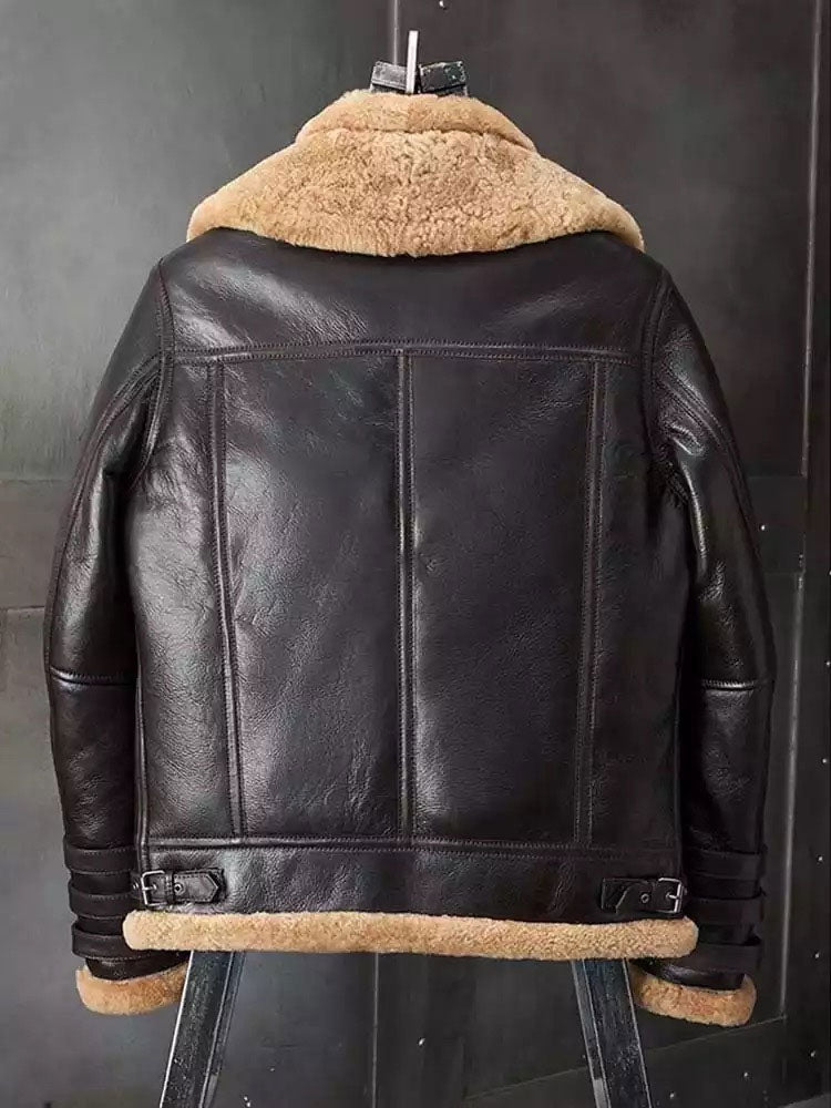 Men B3 Bomber Fur Fashion Motorcycle Jacket | Shearling Leather Jacket