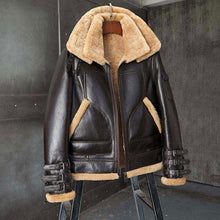 Load image into Gallery viewer, Shearling Coat B3 Bomber Jacket Short Fur Coat Fashion Motorcycle Jacket
