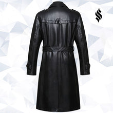 Load image into Gallery viewer, Sheepskin Men Long Leather Trench Coat - Shearling leather
