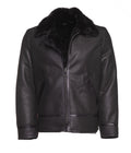 Black B3 Bomber Aviator Shearling Jacket - Shearling leather