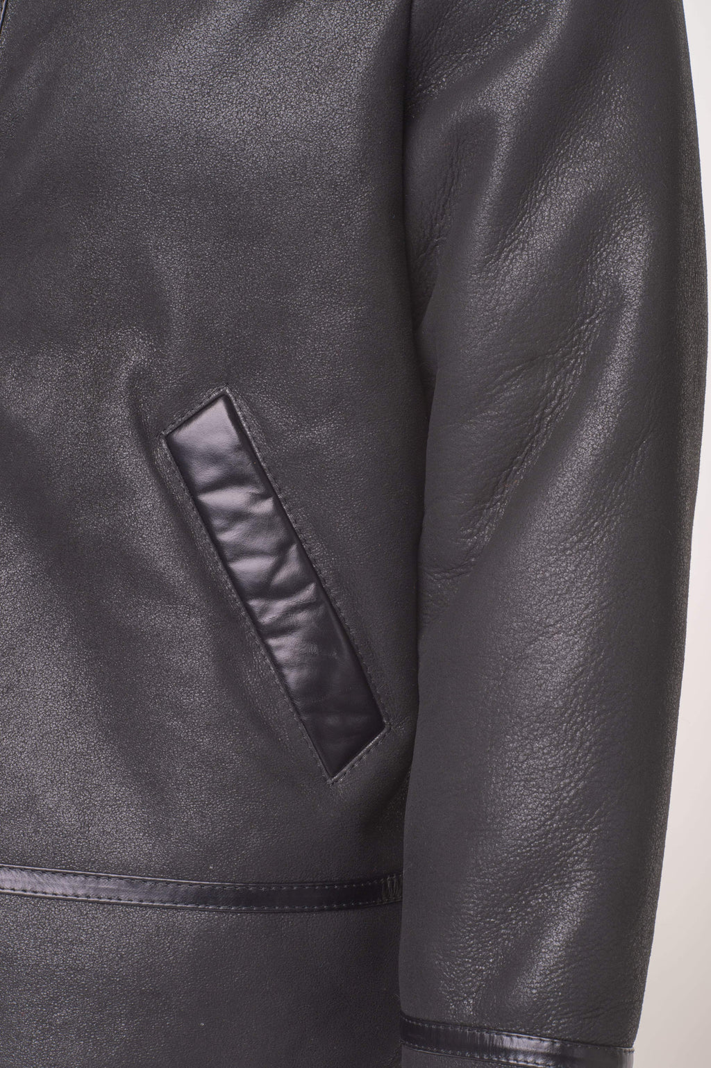 Black B3 Bomber Aviator Shearling Jacket - Shearling leather