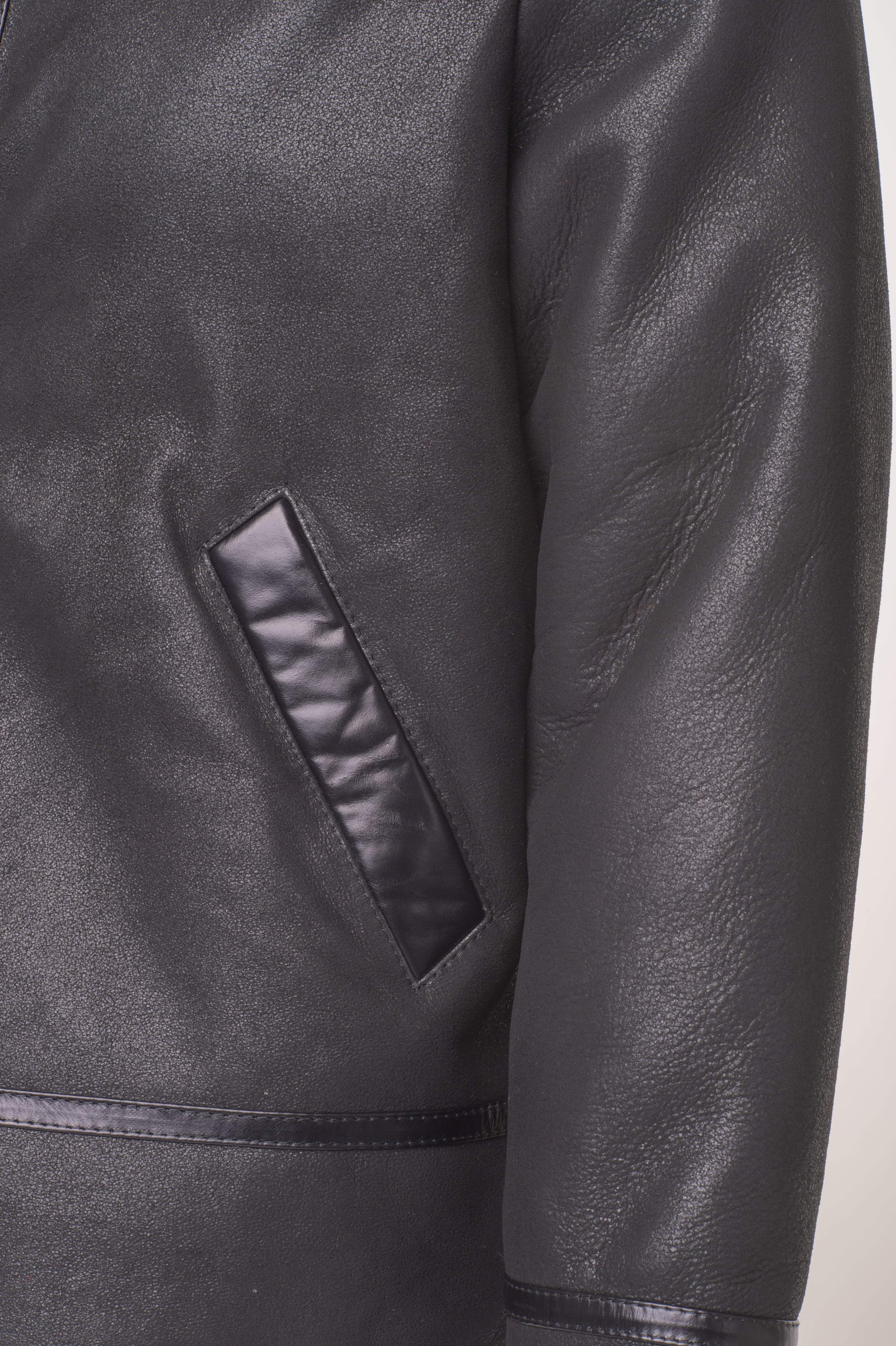 Black B3 Bomber Aviator Shearling Jacket - Shearling leather