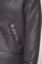 Load image into Gallery viewer, Black B3 Bomber Aviator Shearling Jacket - Shearling leather
