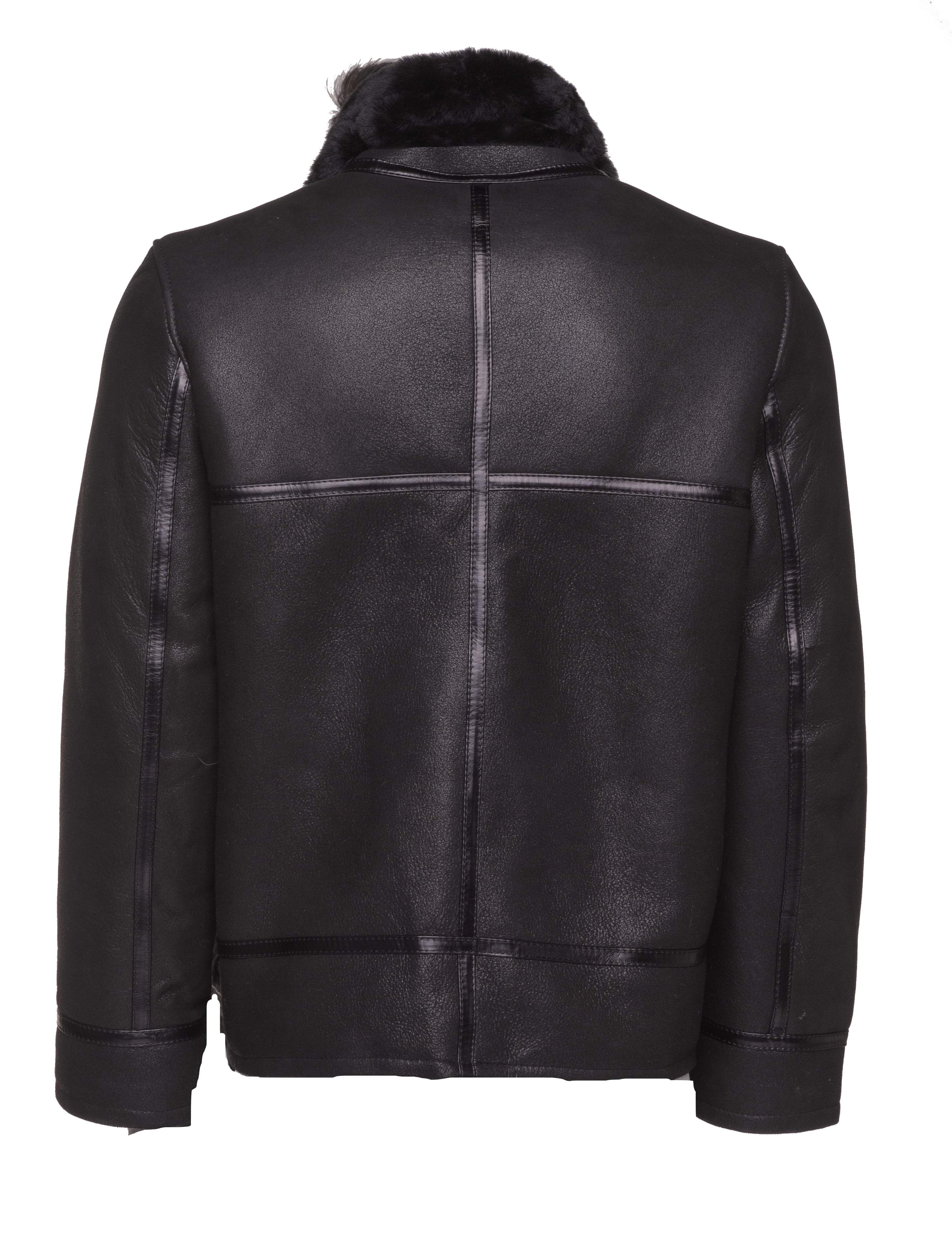 Black B3 Bomber Aviator Shearling Jacket - Shearling leather