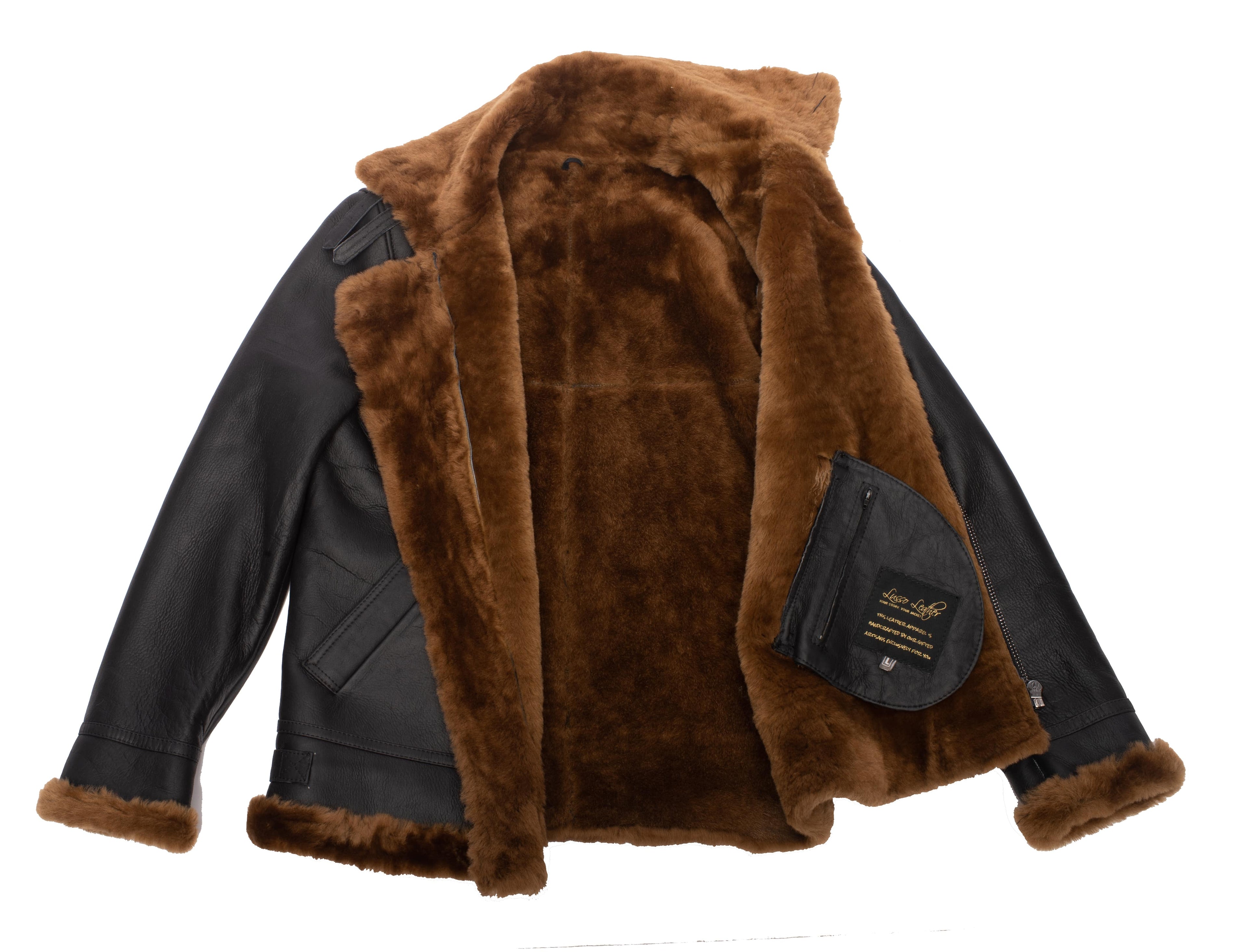 Classic Ginger Brown B3 Bomber Aviator Shearling Jacket - Shearling leather
