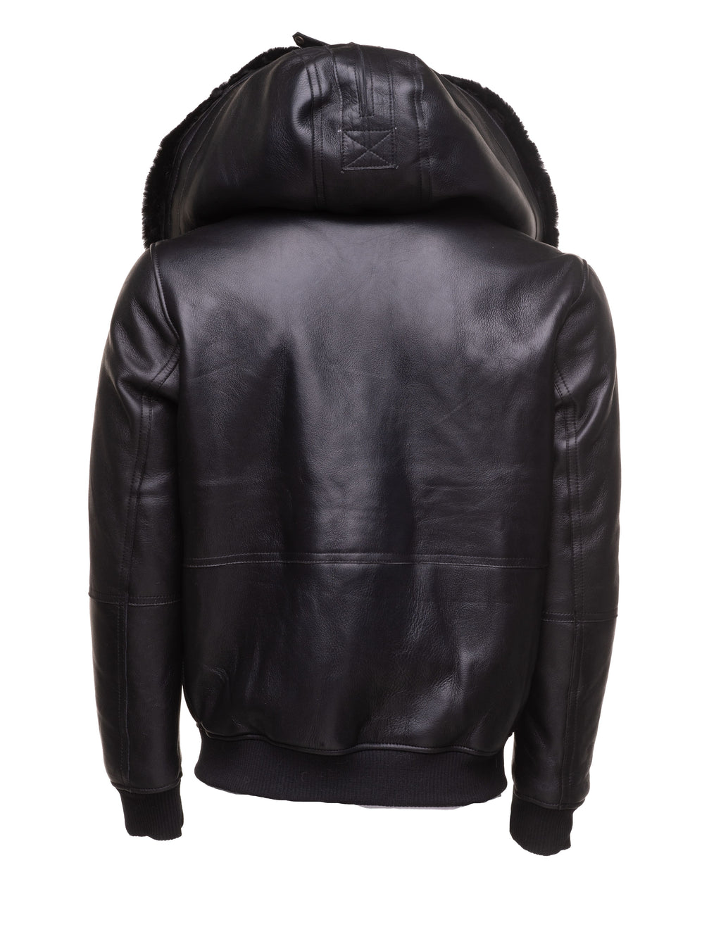 Gregos Varsity Style Sheepskin Shearling Jacket with Large Hoodie - Shearling leather