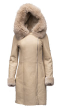 Load image into Gallery viewer, Gracie&#39;s Hooded Sheepskin Shearling Jacket with fox fur - Shearling leather
