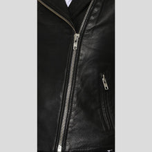 Load image into Gallery viewer, Taliyah Black Studded Leather Jacket - Shearling leather
