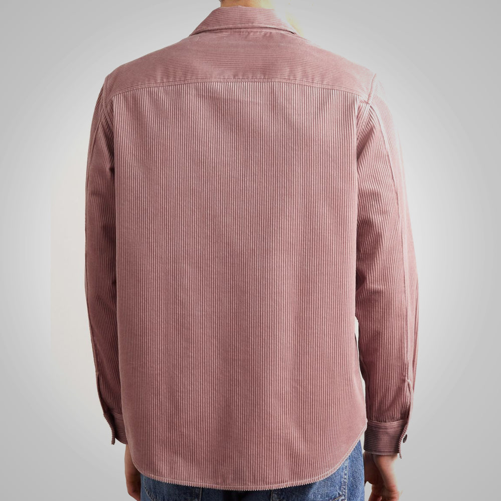Unisex Pink Full Sleeves Soft Cotton Corduroy Jacket