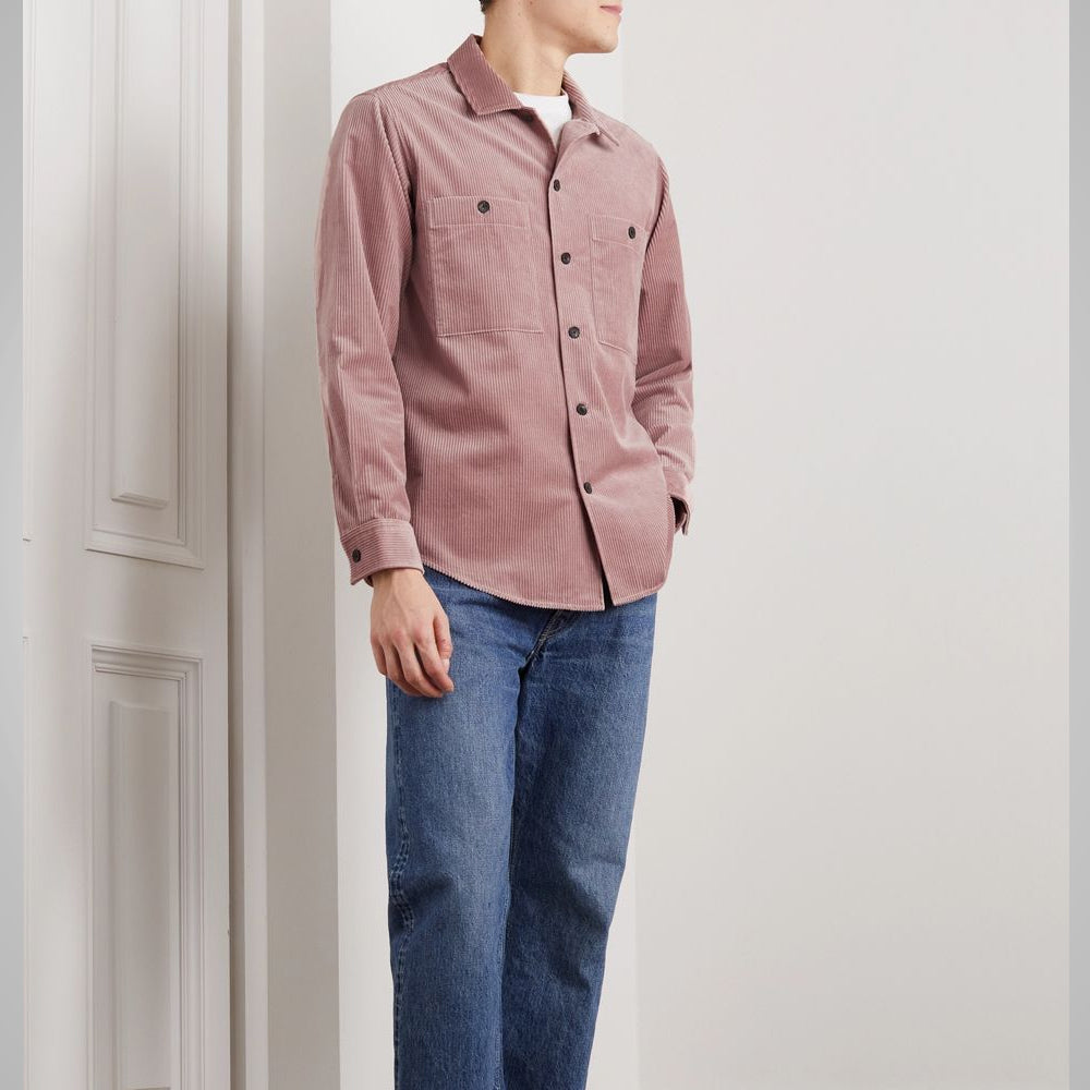 Unisex Pink Full Sleeves Soft Cotton Corduroy Jacket