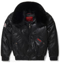 Women's V-bomber Jacket In Black - Shearling leather