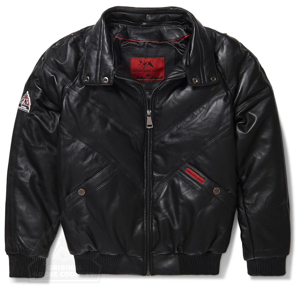 Women's V-bomber Jacket In Black - Shearling leather