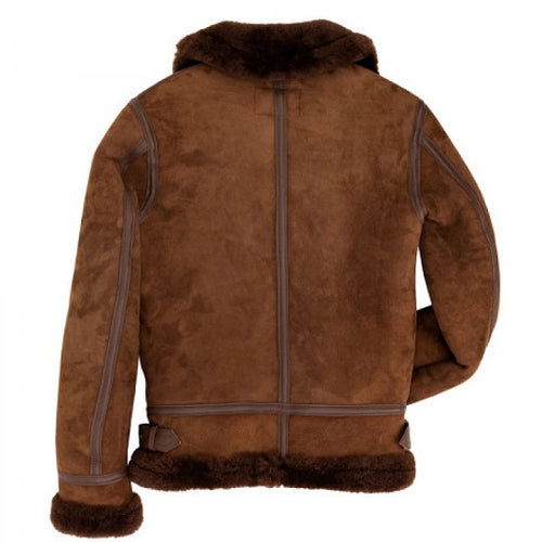 B3 Bomber Suede Leather Jacket - Shearling leather