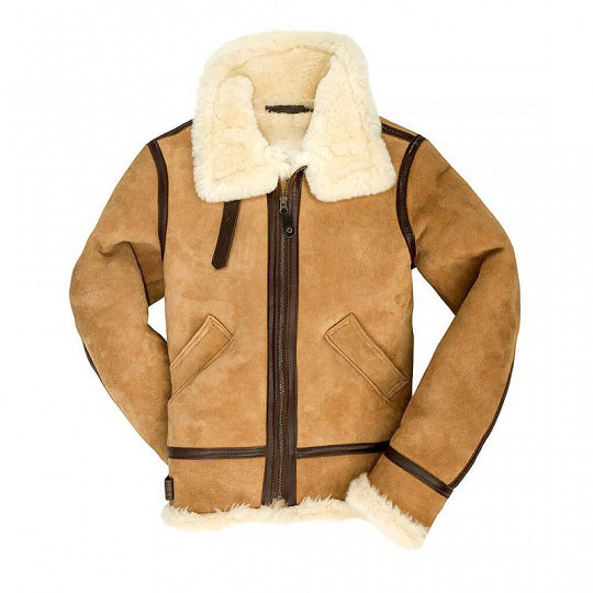 B3 Bomber Suede Leather Jacket - Shearling leather