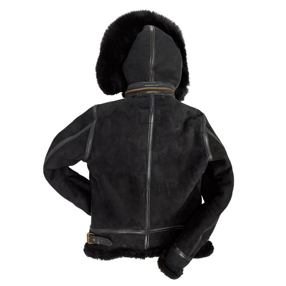 Women’s Hooded B3 Bomber Jacket - Shearling leather