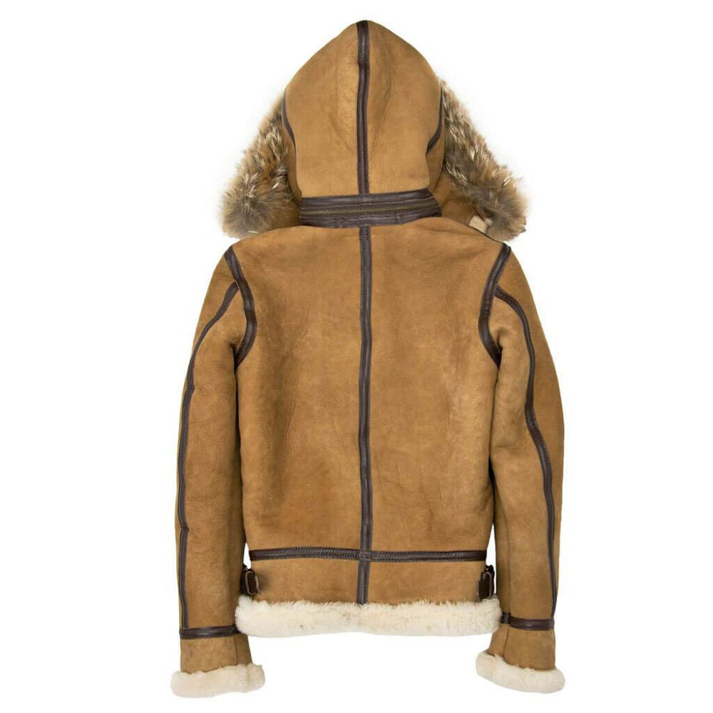 Women’s Hooded B3 Bomber Jacket - Shearling leather