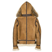Load image into Gallery viewer, Women’s Hooded B3 Bomber Jacket - Shearling leather
