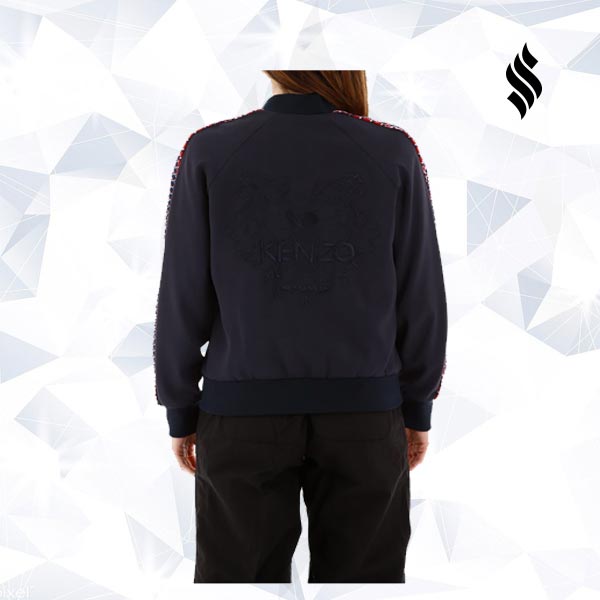 Women Embroidered Varsity Jacket - Shearling leather