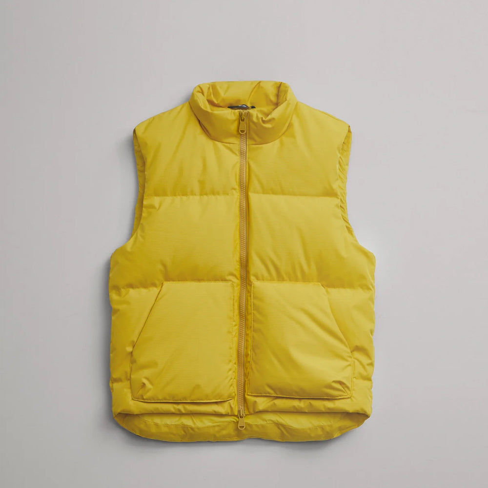 Women Yellow Sleeveless Puffer Vest 
