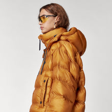 Load image into Gallery viewer, Women&#39;s Inferno Yellow Hooded Puffer Jacket
