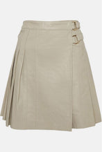 Load image into Gallery viewer, Women&#39;s Off White Buckle Leather Kilt Skirt
