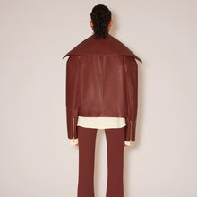 Load image into Gallery viewer, Women&#39;s Red Sheepskin Leather Designer&#39;s Fashion Jacket

