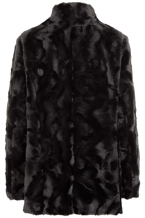 Womens Black Fur Leather Jacket - Shearling leather