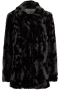Womens Black Fur Leather Jacket - Shearling leather