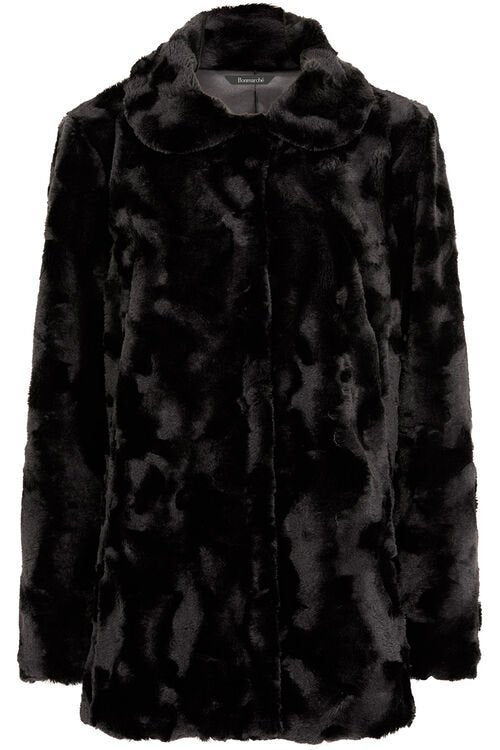 Womens Black Fur Leather Jacket - Shearling leather