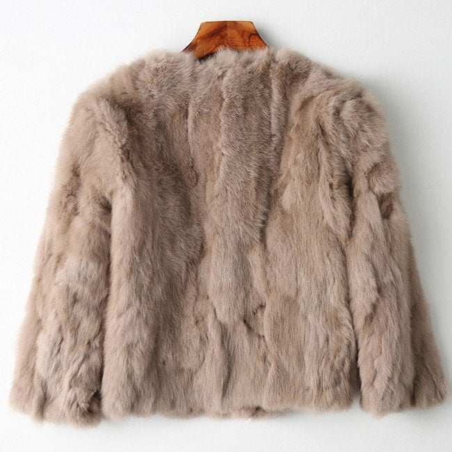 Womens Fashionable Brown Fur Jacket - Shearling leather