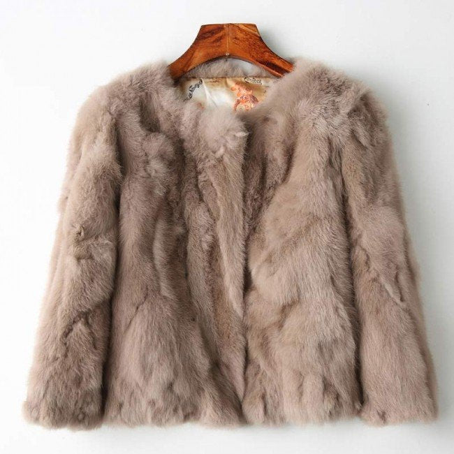 Womens Fashionable Brown Fur Jacket - Shearling leather