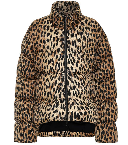 Womens Faux Fur Leopard Jacket - Shearling leather