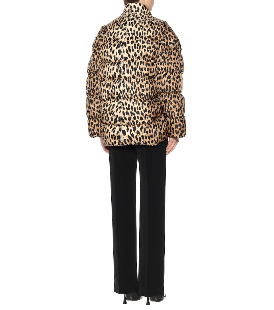 Womens Faux Fur Leopard Jacket - Shearling leather