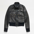 Women's Black B3 Sheepskin Shearling Aviator Motorbike Leather Jacket