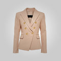 Womens Natural Brown Nappa Leather Blazer