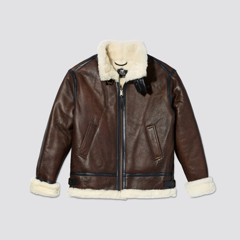 B-3 Flight Leather Bomber Aviator Jacket outerwear