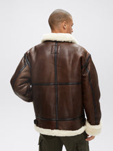 Load image into Gallery viewer, B-3 Flight Leather Bomber Aviator Jacket outerwear
