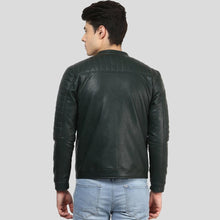 Load image into Gallery viewer, Jacob Black Biker Leather Jacket - Shearling leather
