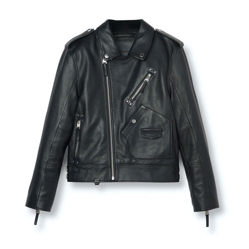 Black Biker Leather Motorbike Jacket for Men - Motorcycle Riding Leather Jacket