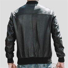 Load image into Gallery viewer, Fritz Black Bomber Leather Jacket - Shearling leather
