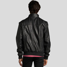 Load image into Gallery viewer, Mike Black Bomber Leather Jacket - Shearling leather
