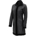 Womens Black Lambskin 3/4 Length Shearling Leather Coat