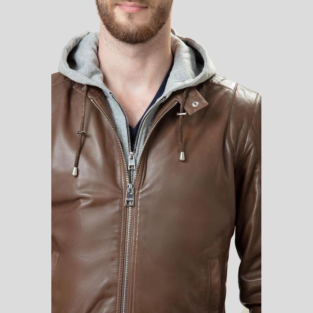 Bruce Brown Bomber Leather Jacket - Shearling leather